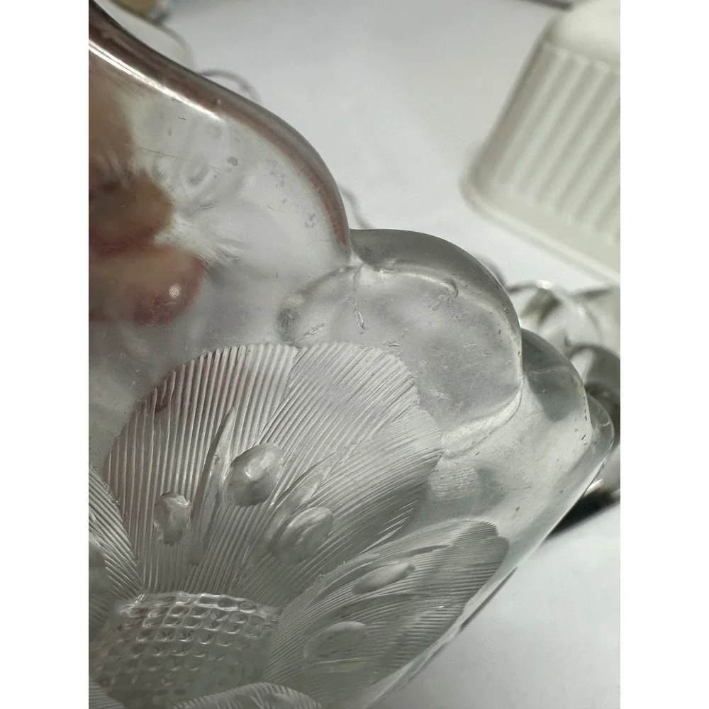 Scalloped Pressed Glass Creamer Pitcher 3x4